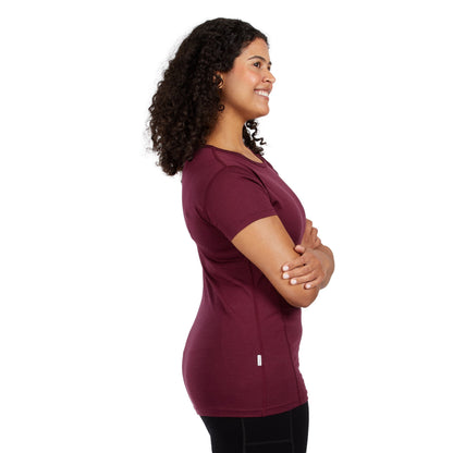 Camiseta ligera de cuello redondo para mujer - 100% Lana Merino