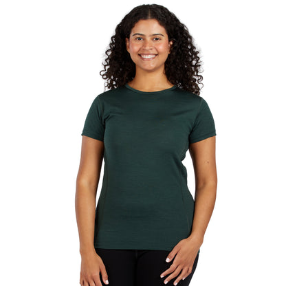 Camiseta ligera de cuello redondo para mujer - 100% Lana Merino