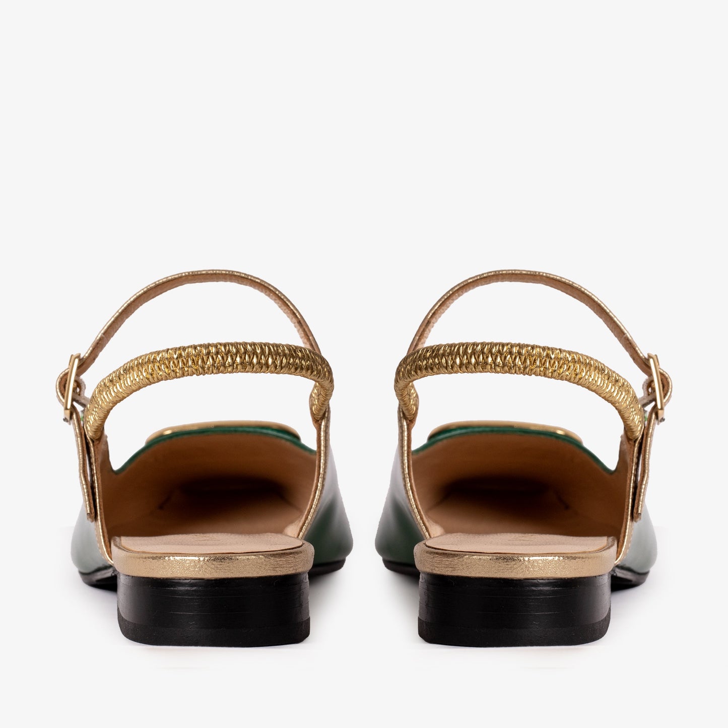 The Rosalinda Green Patent Leather Women Flat Slingback Sandal