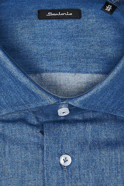 Sartorio Denim Snap Button Cotton Shirt