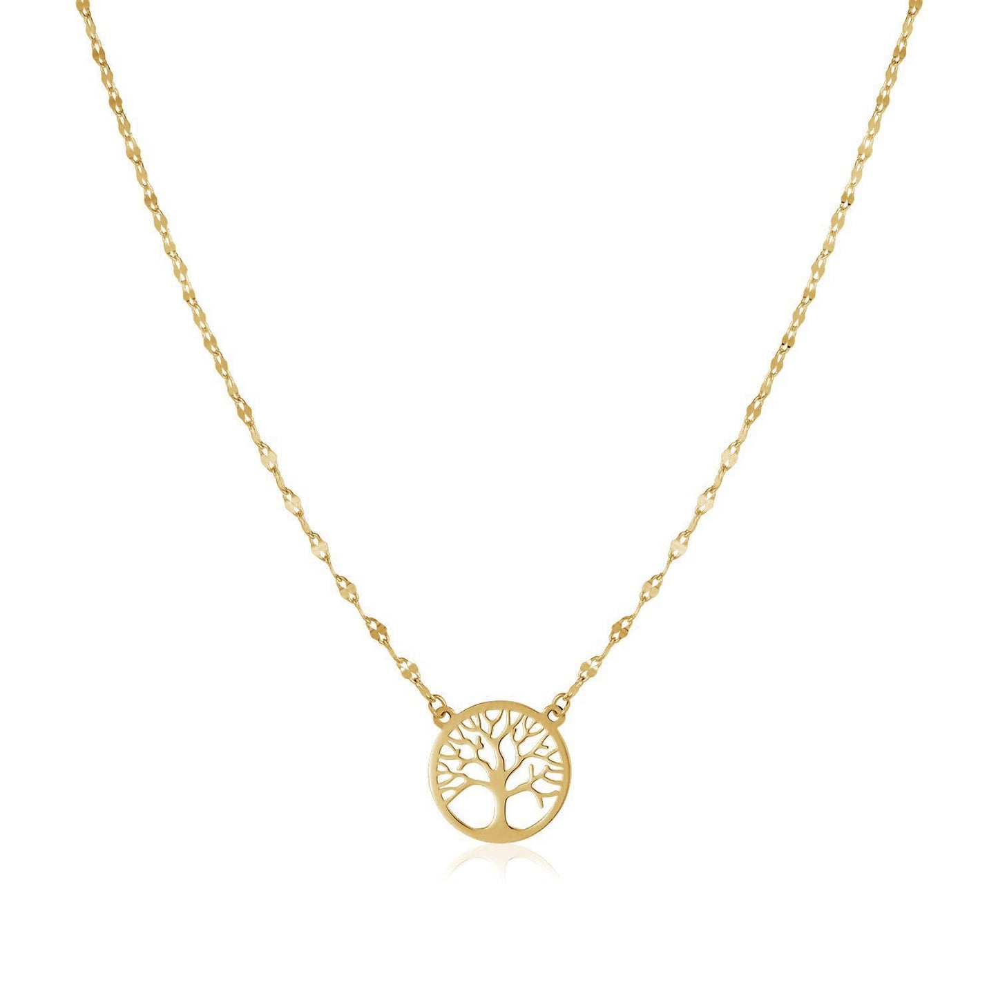 Collar Árbol de la Vida de Oro Amarillo de 14K