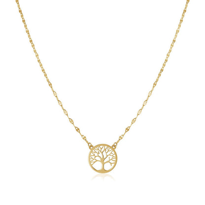 Collar Árbol de la Vida de Oro Amarillo de 14K