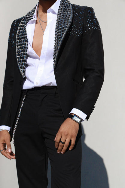 Men's 40 x 24 mm Silver Large Remote Sweep Leather Strap watch