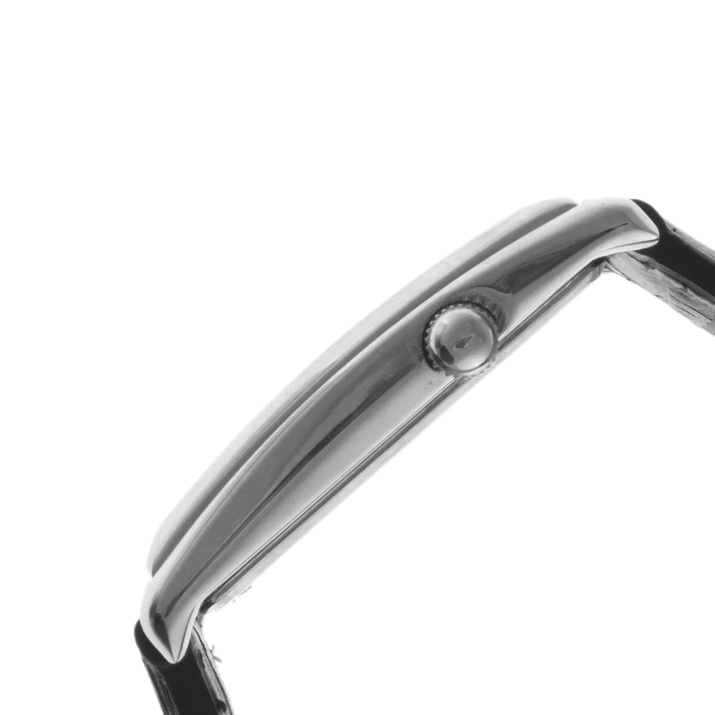 Men's 40 x 24 mm Silver Large Remote Sweep Leather Strap watch