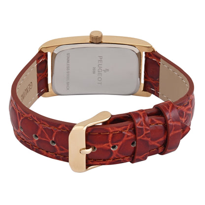 Men's 38x24mm Gold Contour Case Remote Sweep Leather watch