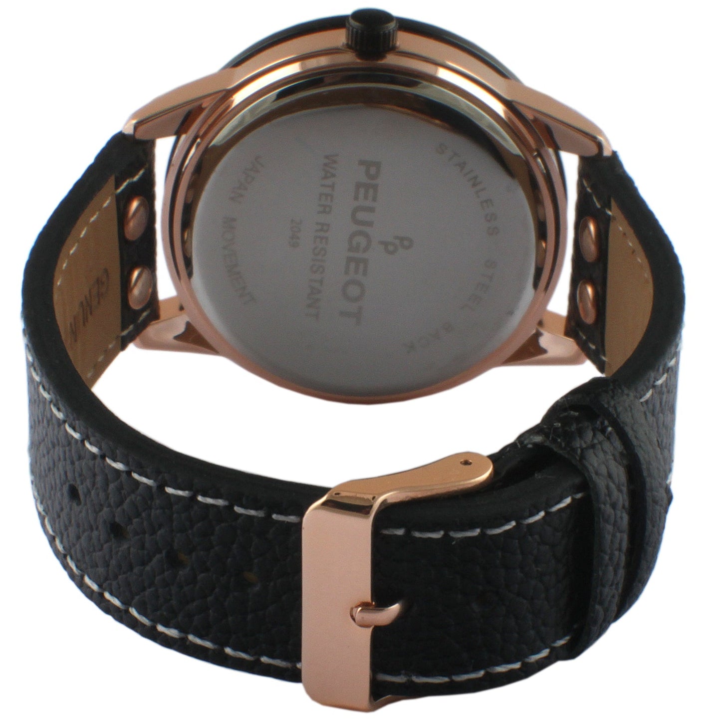 Men's 44mm Brown Bold Numeral Sport Leather Strap Watch