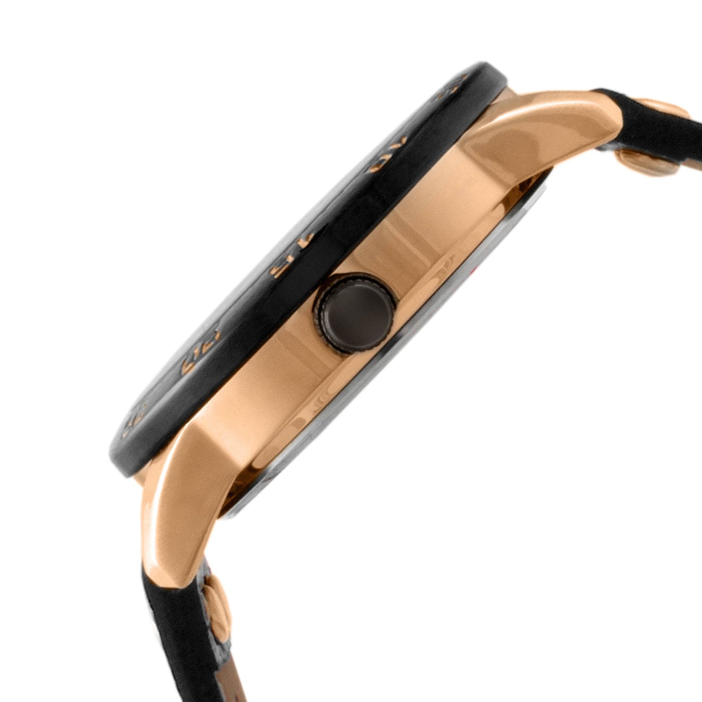 Men's 44mm Brown Bold Numeral Sport Leather Strap Watch