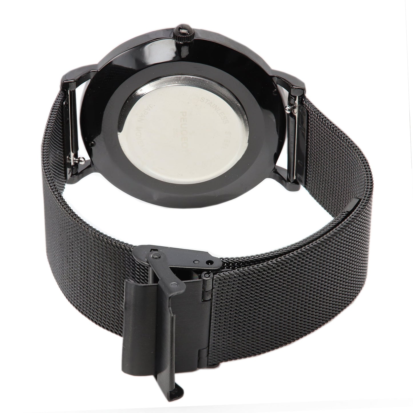 Men's Ultra Slim 40mm Watch with PVD Plated Black Mesh Band