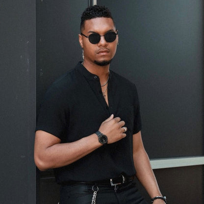 Men's Ultra Slim 40mm Watch with PVD Plated Black Mesh Band