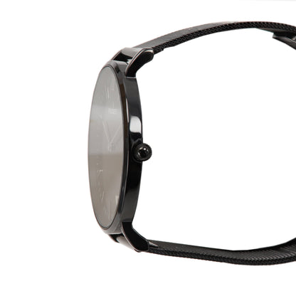 Men's Ultra Slim 40mm Watch with PVD Plated Black Mesh Band