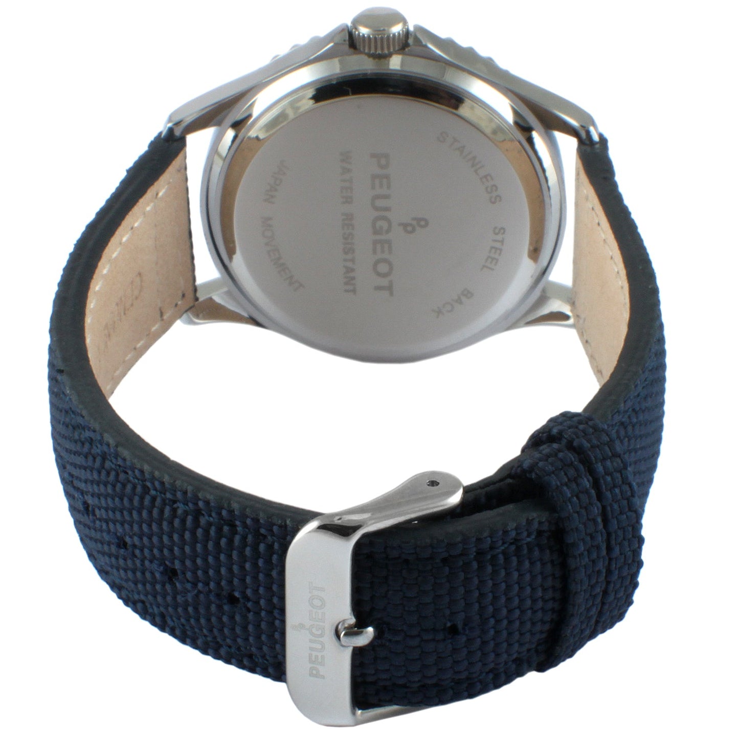 Men's 42mm Sport Bezel Watch with Blue Dial and Canvas Strap