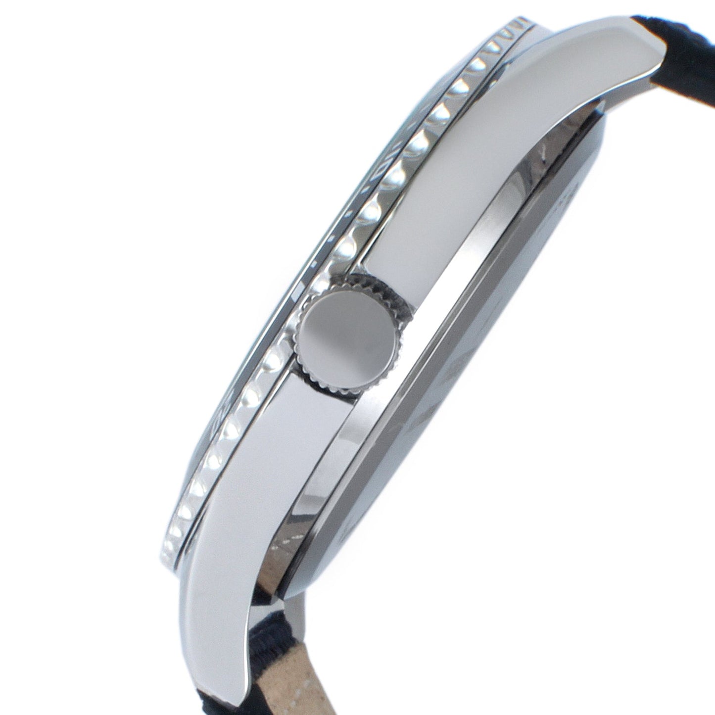 Men's 42mm Sport Bezel Watch with Blue Dial and Canvas Strap