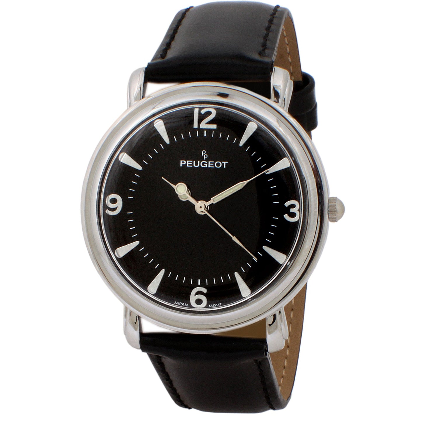 Men's 38mm Black Dial Retro Design Calf Skin Leather Strap watch