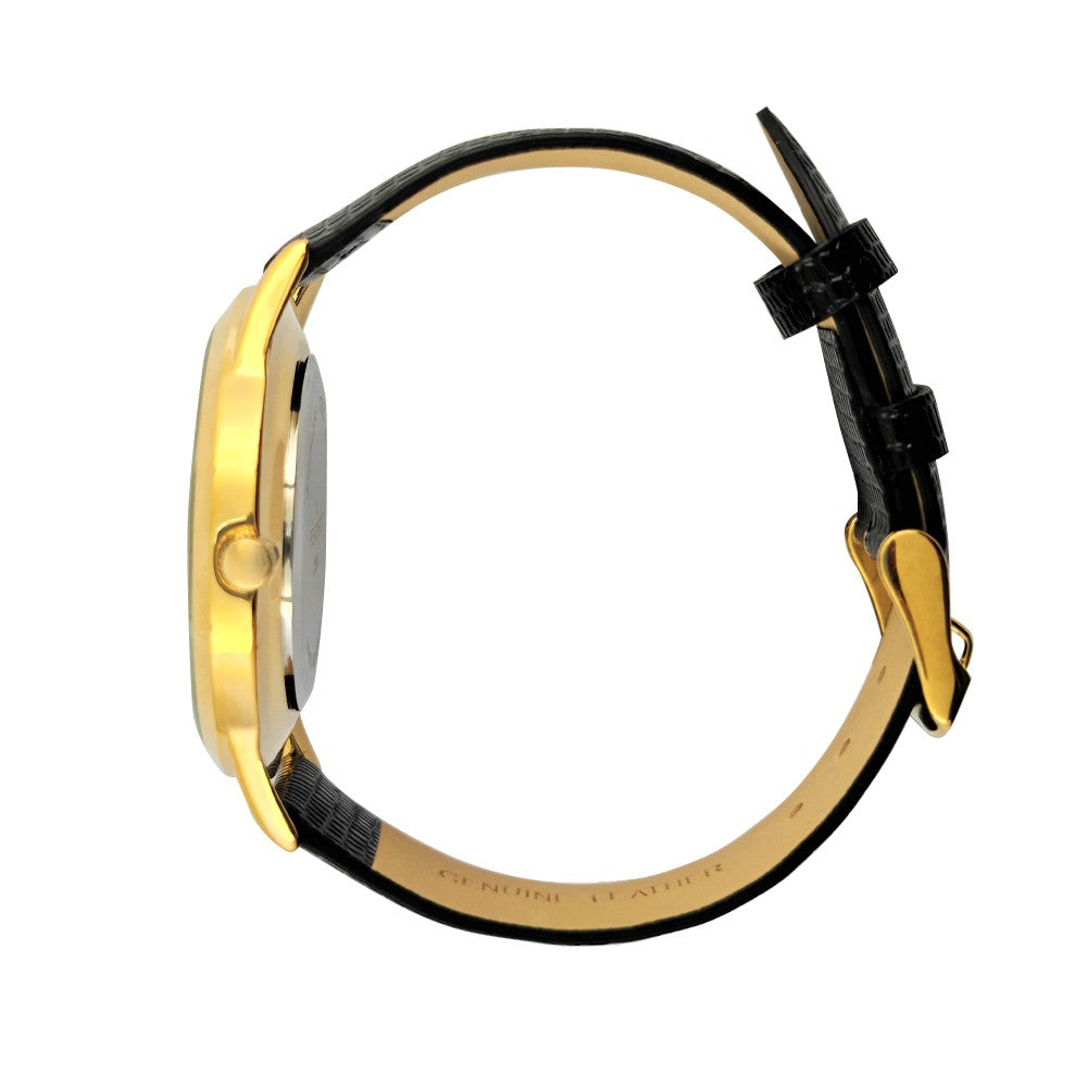 Men's 40mm Wafer Slim Round Gold-Plated Case Watch