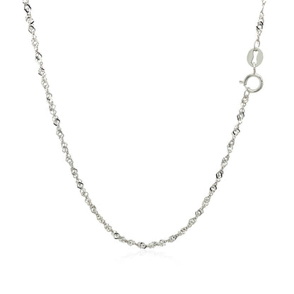 Cadena Singapur de oro blanco de 14k y 1.5mm