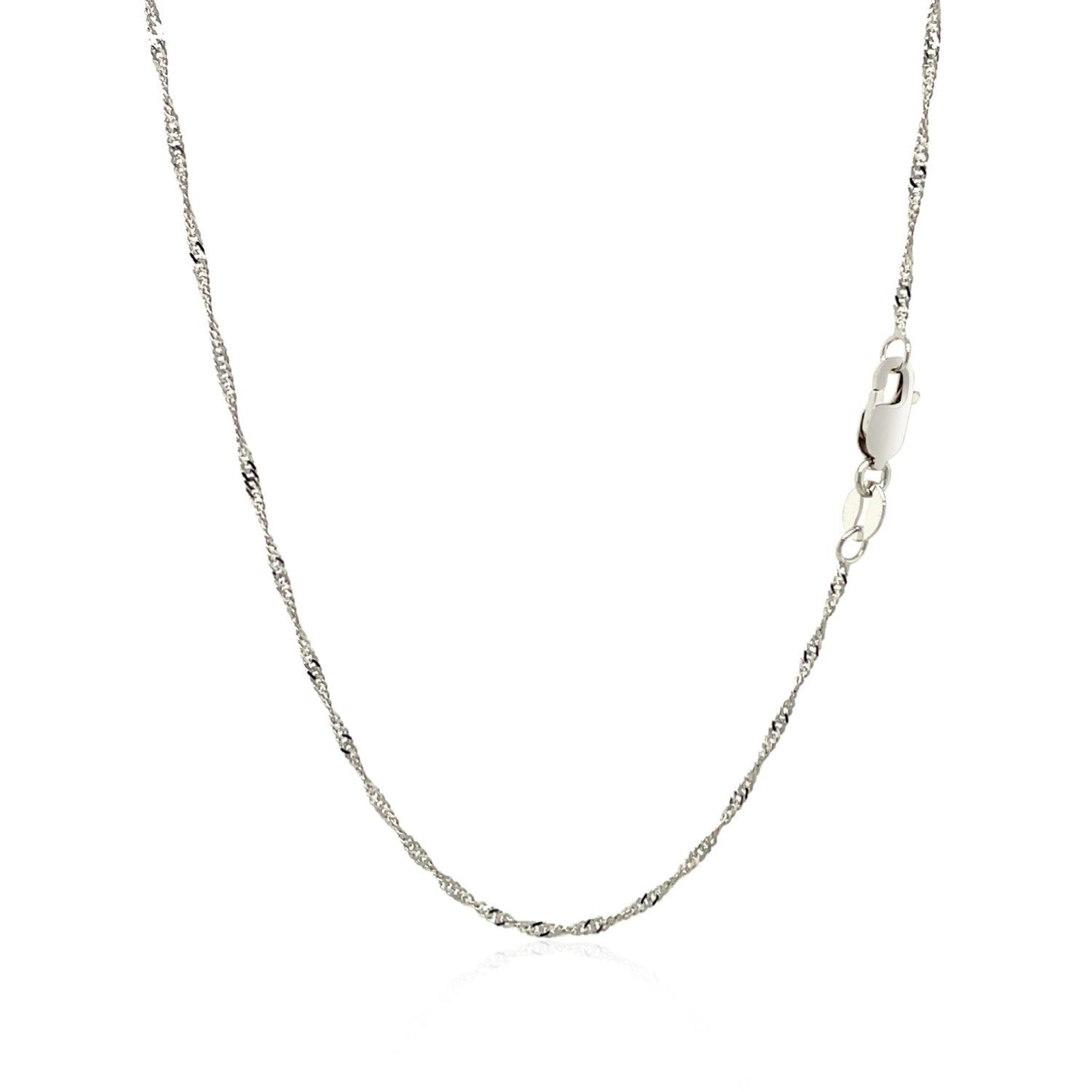 Cadena Singapur de oro blanco de 14k y 1.5mm