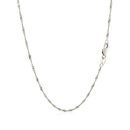 Cadena Singapur de oro blanco de 14k y 1.5mm