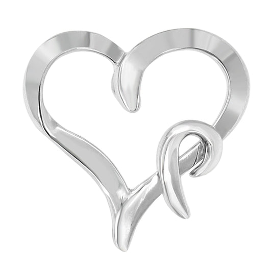Collar con colgante de corazón de plata de ley .925