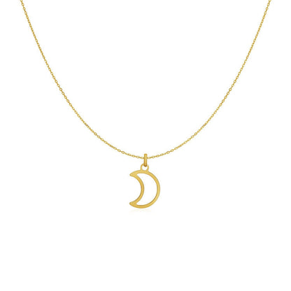Collar de oro amarillo de 14k con luna