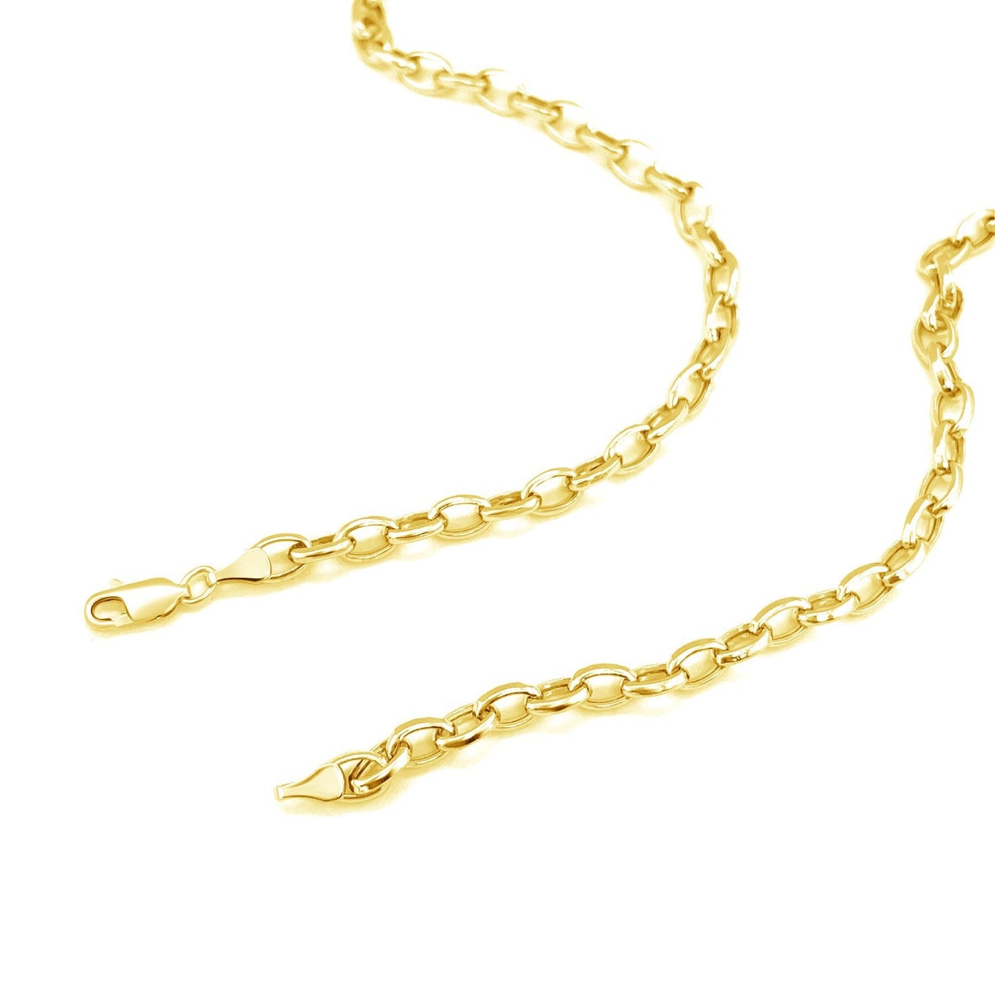 Cadena Rollo Ovalada de Oro Amarillo de 14k y 4.6mm