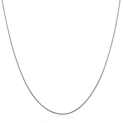 Collar omega fino de oro blanco de 14k con motivo redondo
