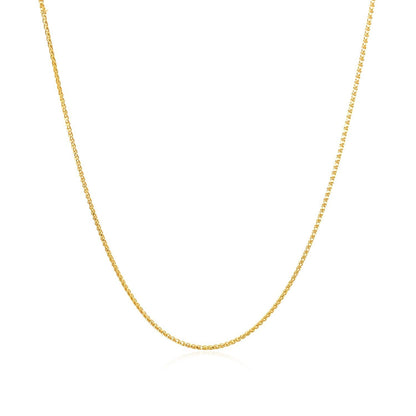 Cadena de espiga redonda con corte de diamante en oro amarillo de 14k de 0.6mm