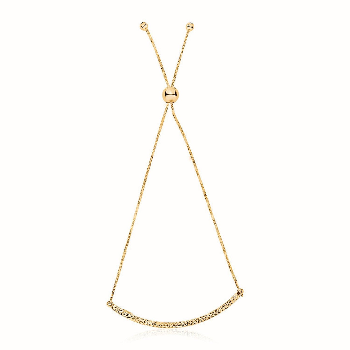 Pulsera lariat estilo barra de oro amarillo de 14k