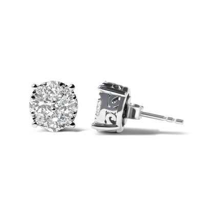 Pendientes de oro blanco de 14 quilates con diamantes de laboratorio de 2,00 quilates en total (color G-H, claridad VS1-VS2)