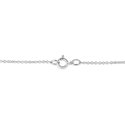 Collar con colgante de doble corazón de plata de ley .925 con acento de diamante engarzado con garras, 45,72 cm (color I-J, claridad I1-I2)
