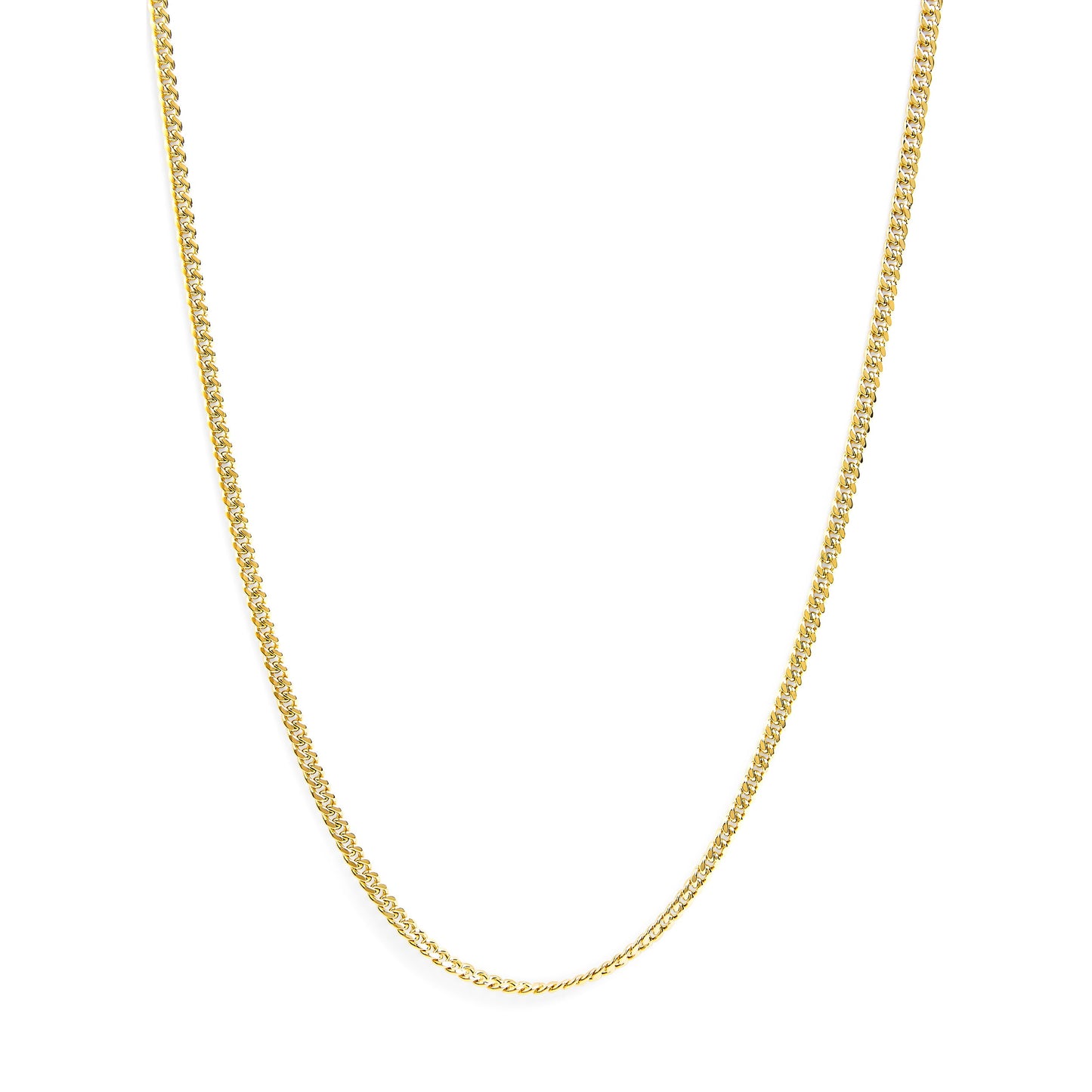 Cadena cubana de Miami de oro amarillo semimacizo de 14 quilates y 4,5 mm - Cadena unisex - 22 pulgadas
