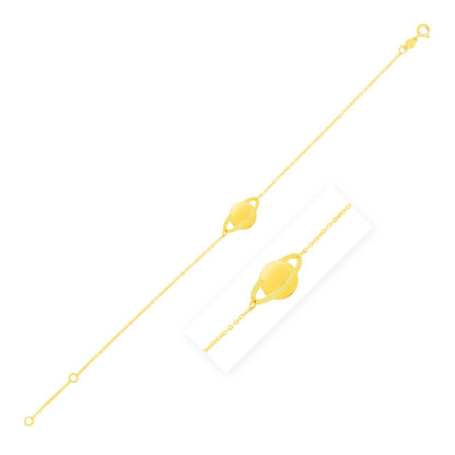 Pulsera Saturno de Oro Amarillo de 14K