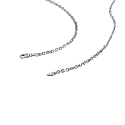 Cadena de eslabones de cable de oro blanco de 14k con corte de diamante (2.60 mm)