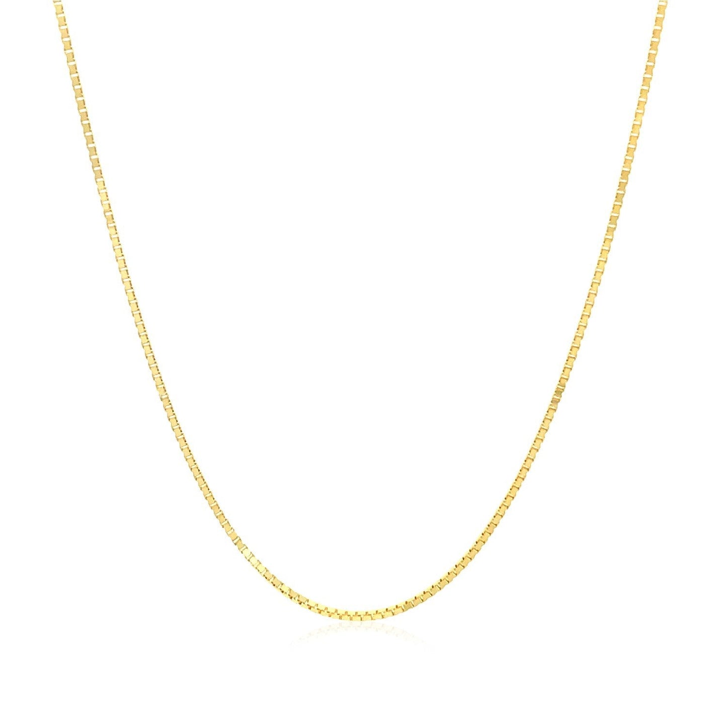 Cadena de caja clásica de oro amarillo de 10k 0,8 mm