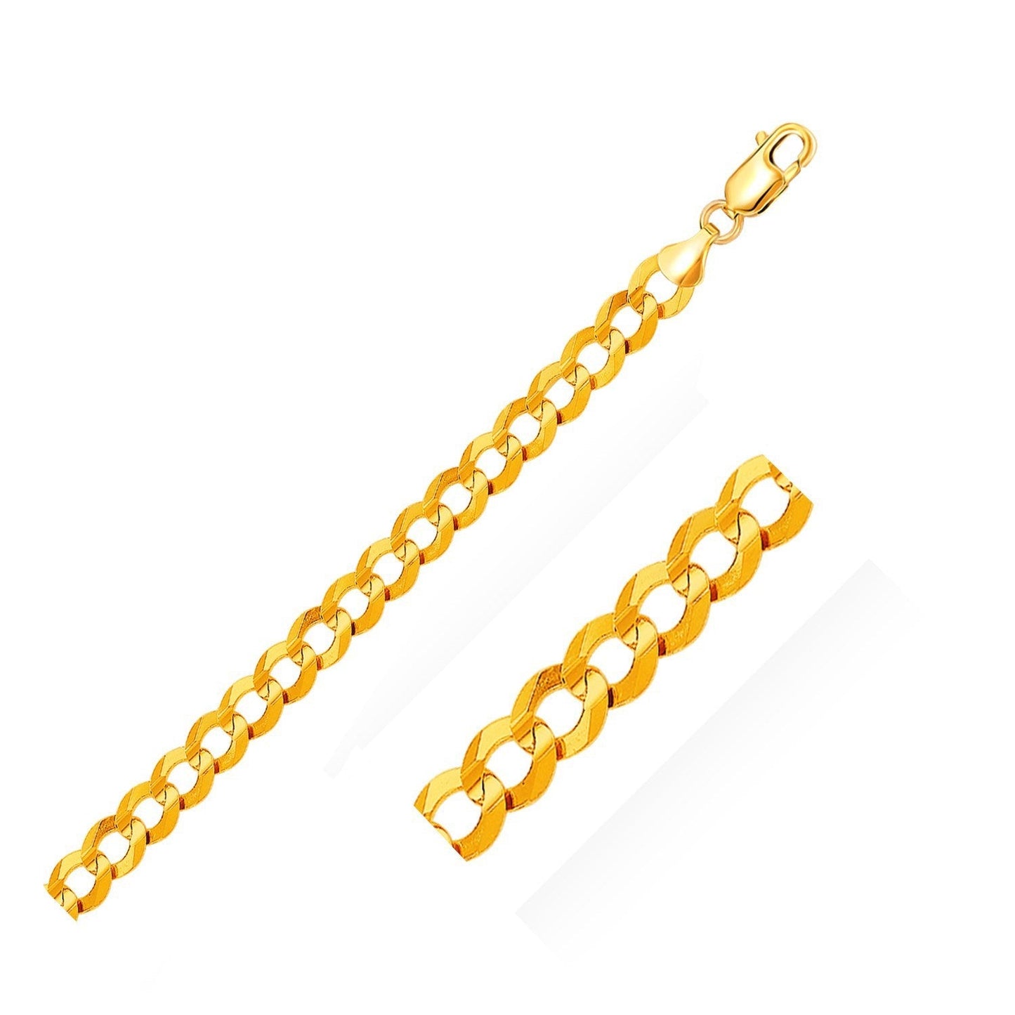 Cadena cubana de oro amarillo de 10k y 8.2mm