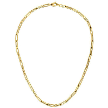 Cadena de eslabones ovalados gruesos de oro amarillo de 14K (4.2 mm)