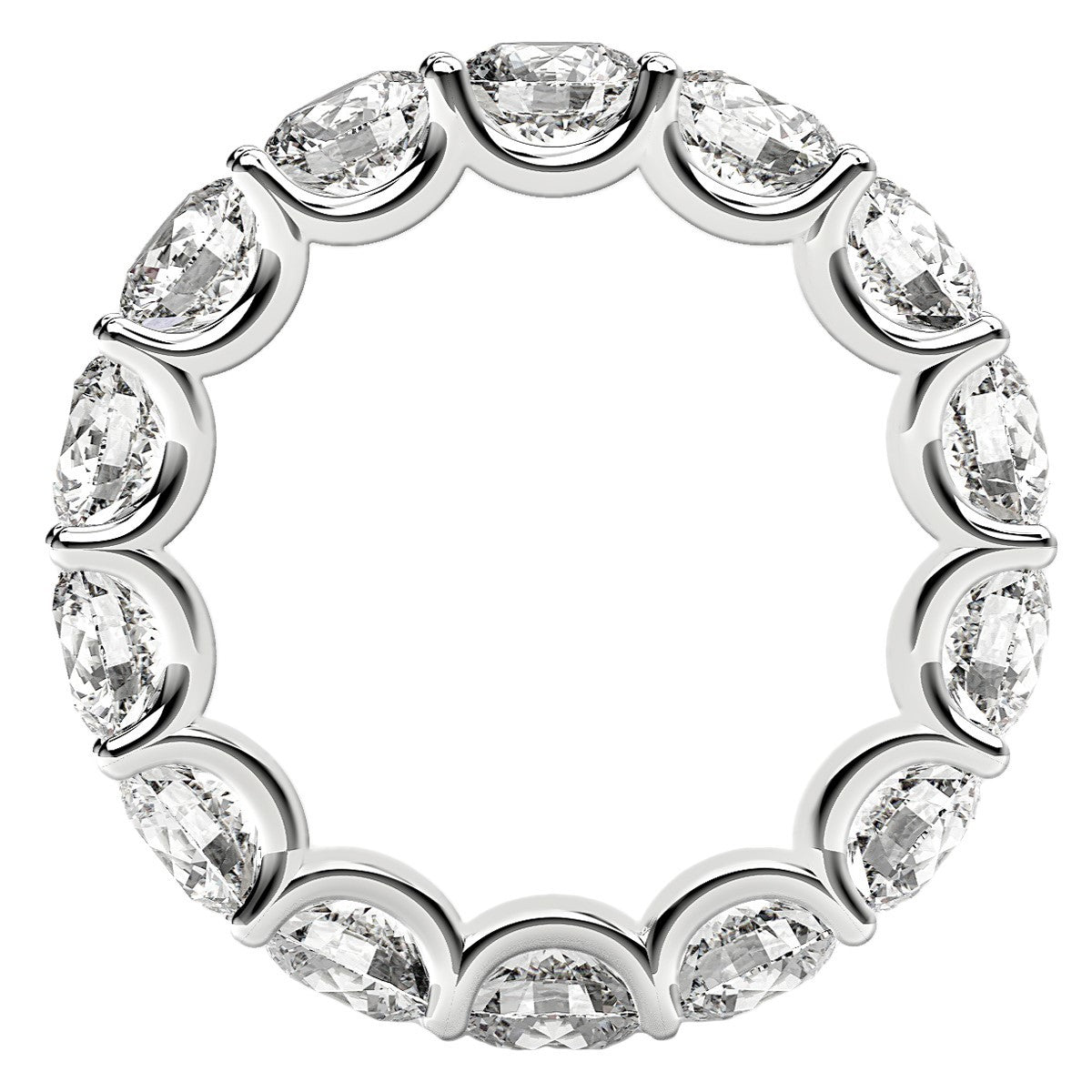 Anillo de eternidad de diamantes redondos cultivados en laboratorio de oro blanco de 14k (6 quilates peso total FG/VS2)