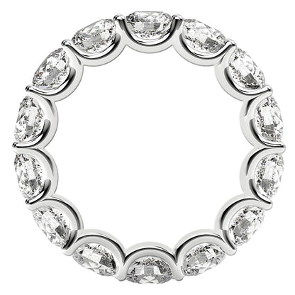 Anillo de eternidad de diamantes redondos cultivados en laboratorio de oro blanco de 14k (6 quilates peso total FG/VS2)