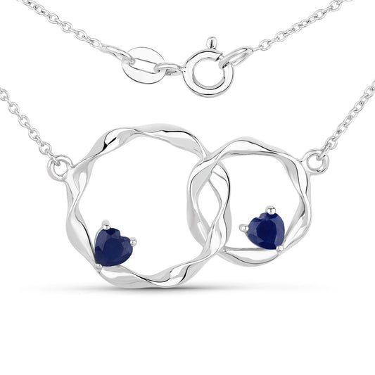 Colgante de plata de ley .925 con zafiro azul genuino de 0,70 quilates