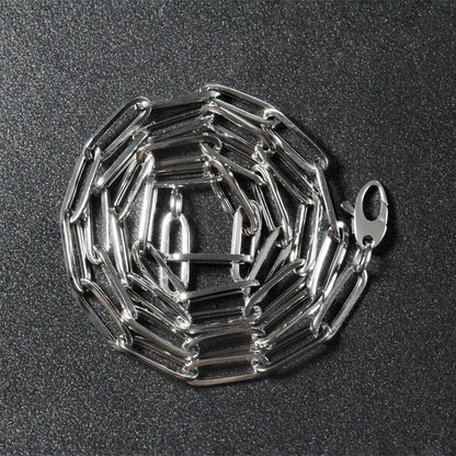 Cadena de eslabones ovalados gruesa de oro blanco de 14k (4.2 mm)