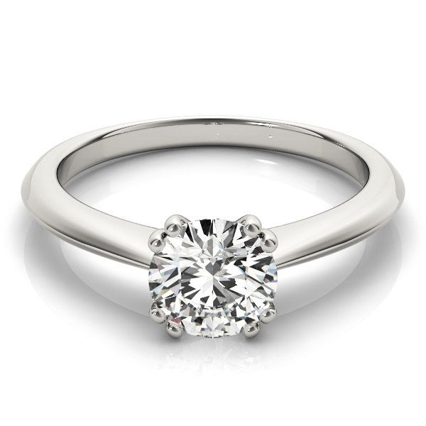 Anillo de compromiso con solitario de diamante engarzado en doble garra de oro blanco de 14k (1 quilate peso total)