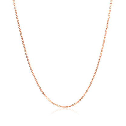 Cadena de eslabones tipo cable de 1,1 mm, oro rosa de 14k, corte diamante
