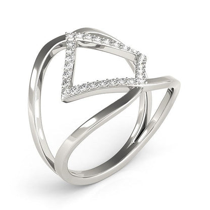 Anillo de diseño entrelazado de oro blanco de 14k con diamante (1/5 qt)