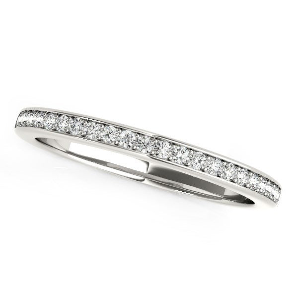 Anillo de boda de oro blanco de 14 quilates con diamantes de estilo clásico (1/5 cttw)