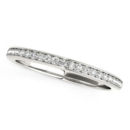 Anillo de boda de oro blanco de 14 quilates con diamantes de estilo clásico (1/5 cttw)