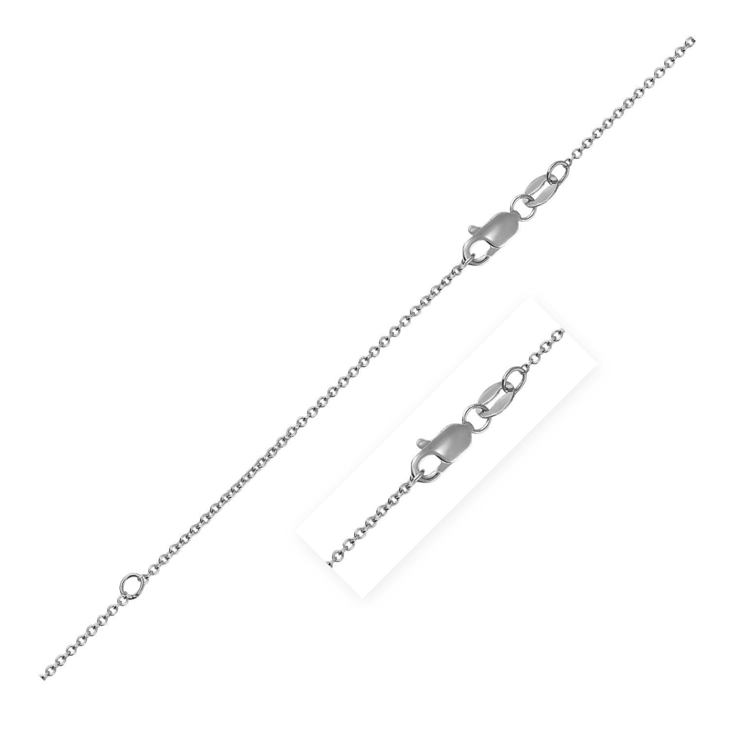 Cadena de cable extensible en oro blanco de 14k (1.0 mm)