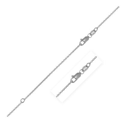 Cadena de cable extensible en oro blanco de 14k (1.0 mm)