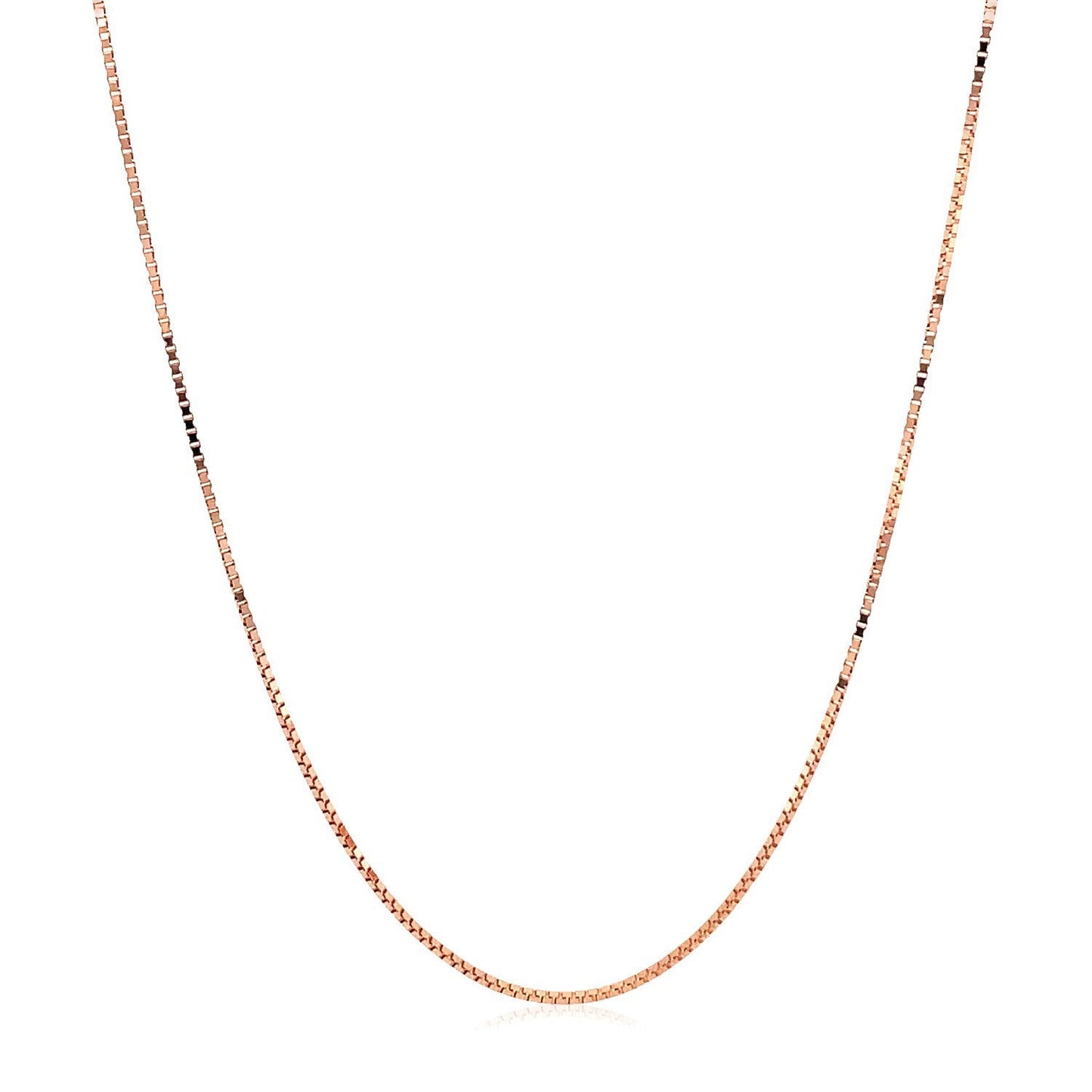 Cadena ajustable de oro rosa de 14k, 0,7 mm