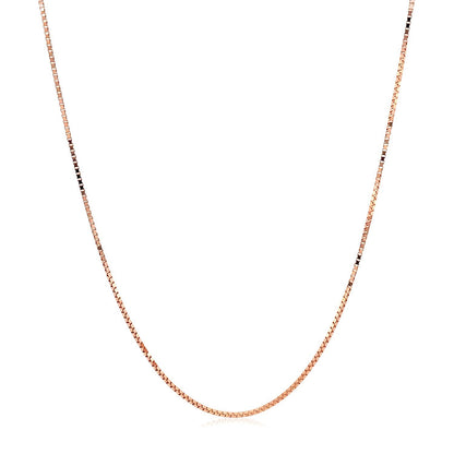 Cadena ajustable de oro rosa de 14k, 0,7 mm