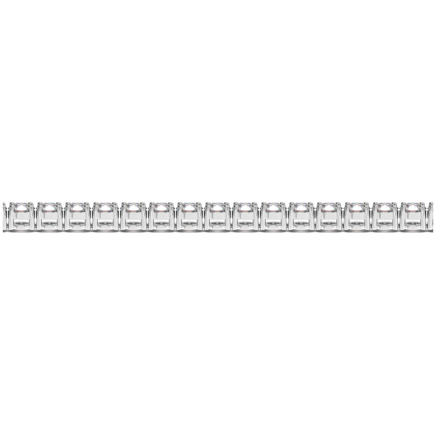 Pulsera de tenis de oro blanco de 14k con diamantes redondos cultivados en laboratorio (8 ct. pt. F/G VS2/SI1)