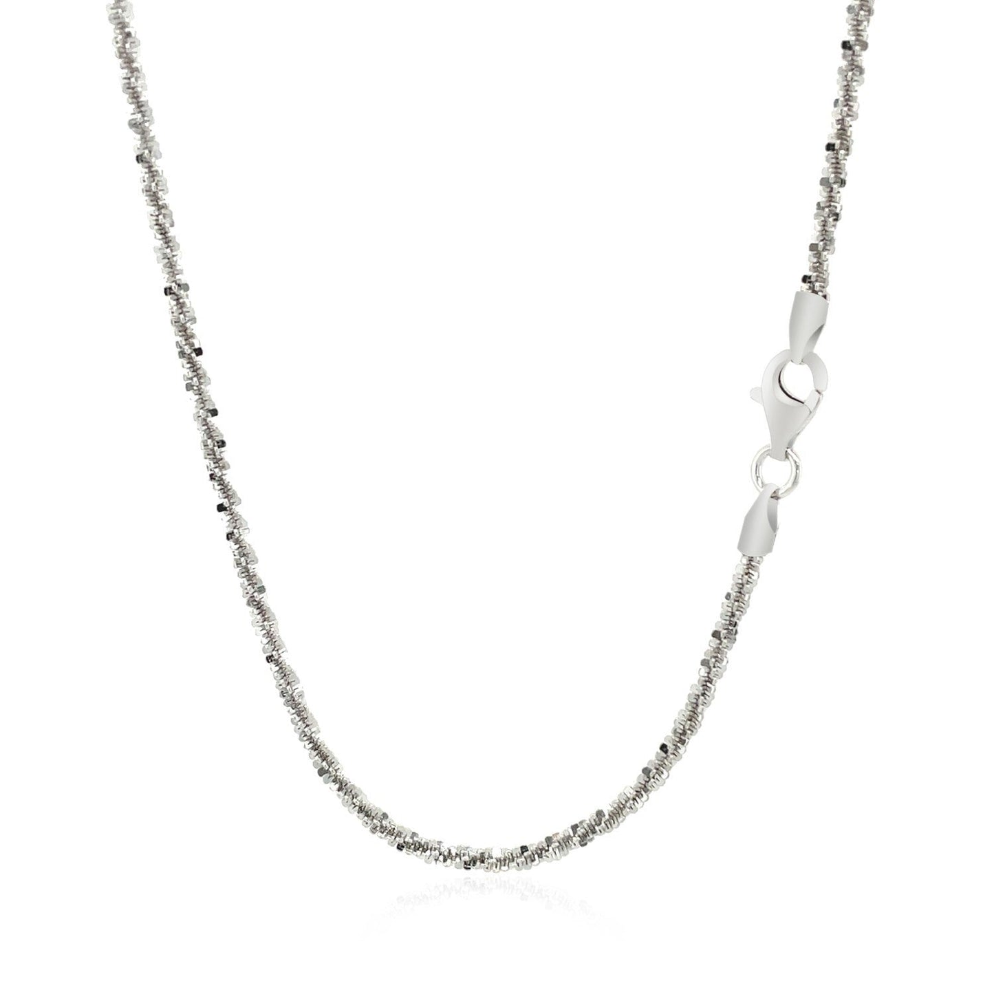 Cadena de plata esterlina estilo Sparkle de 2.2 mm con baño de rodio